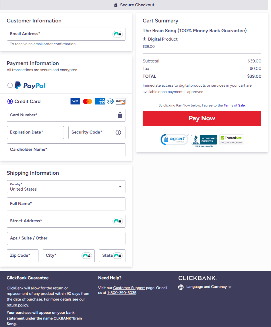 the-brain-song-checkout-page